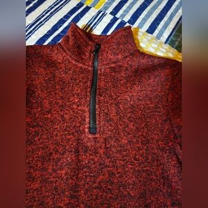 Boys Red Heather Half-Zip Sweater
